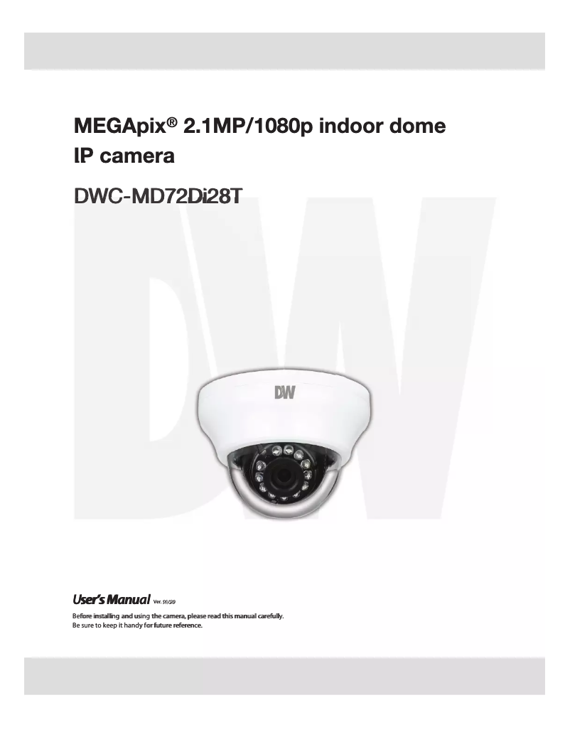 Page 1 de la notice Manuel utilisateur Digital Watchdog MegaPix DWC-MD72Di28T