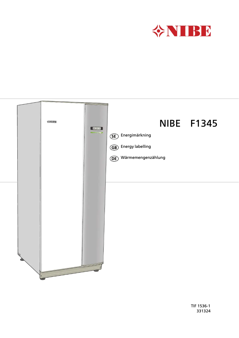 Image de la première page du manuel de l'appareil F1345-60