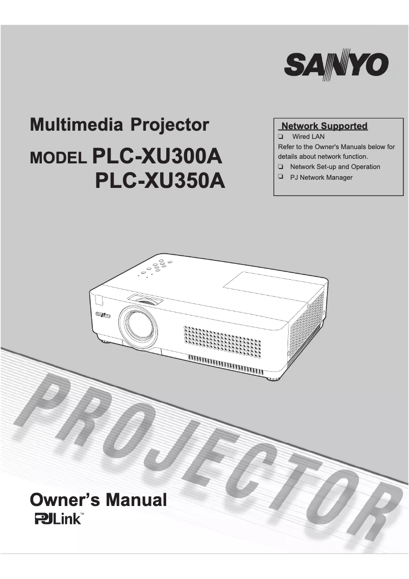 Page n°1 - Manuel utilisateur Sanyo PLC-XU350A
