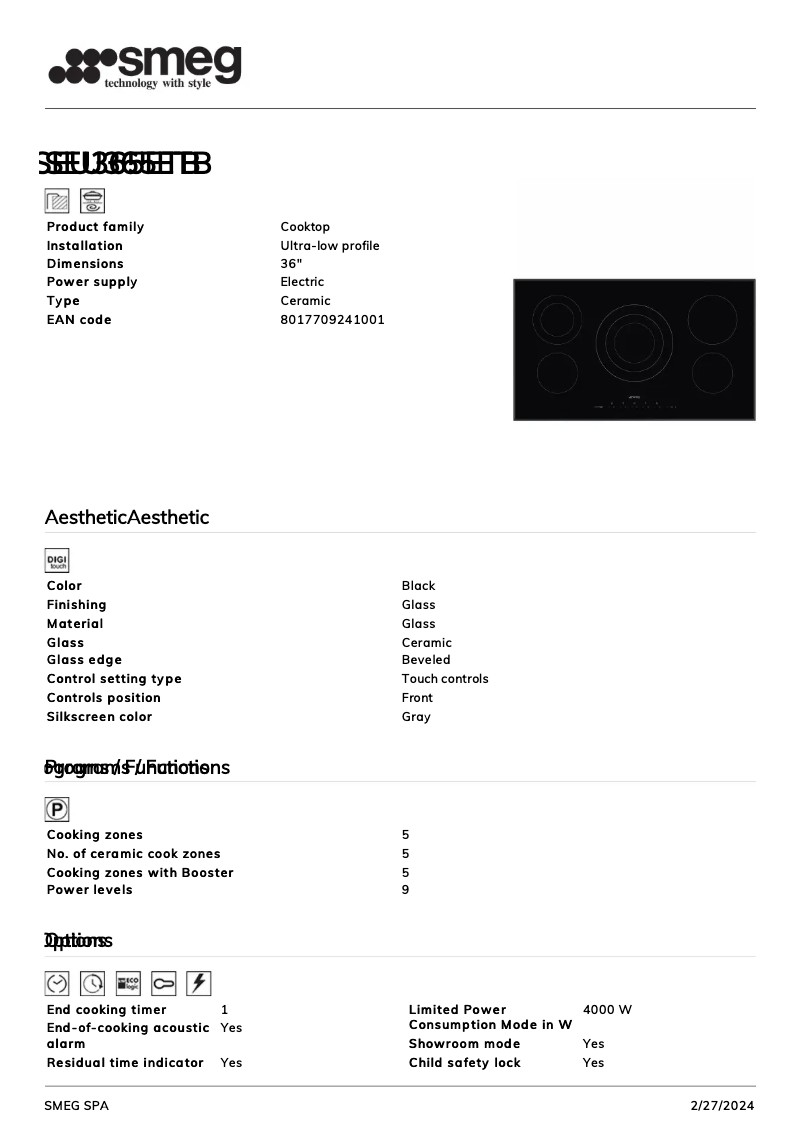 Image de la première page du manuel de l'appareil SEU365ETB