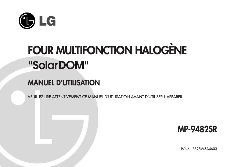Page 1 de la notice Manuel utilisateur LG MP-9482SR