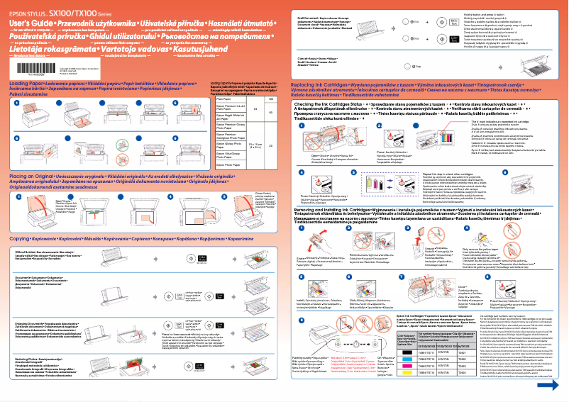 Page n°1 - Manuel utilisateur Epson Stylus SX105