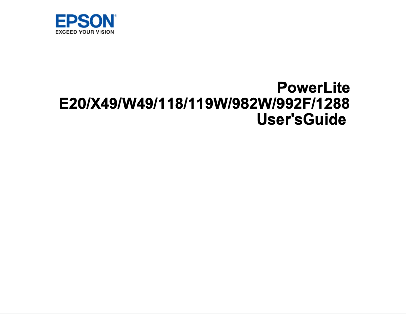 Page 1 de la notice Manuel utilisateur Epson PowerLite 119W