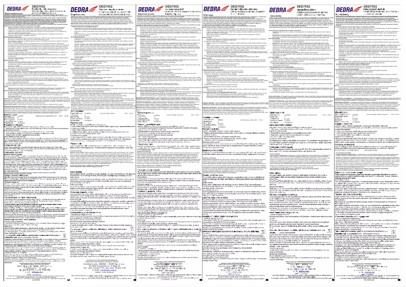 Page 1 de la notice Manuel utilisateur DEDRA DED7552