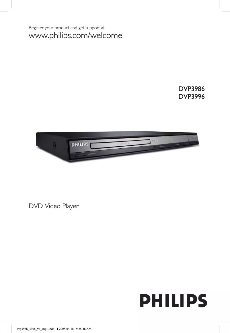 Page n°1 - Manuel utilisateur Philips DVP3996