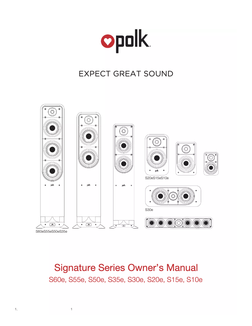 Page 1 de la notice Manuel utilisateur Polk Signature S50E