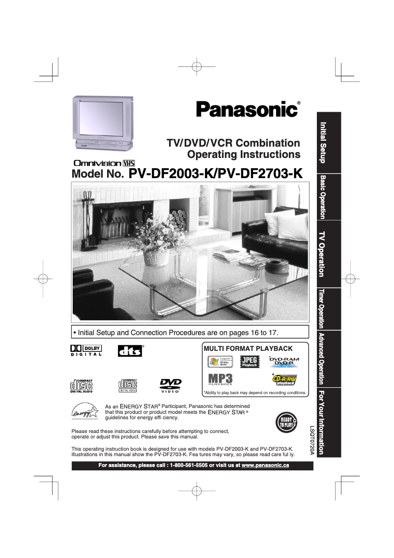 Página 1 del manual Manual de usuario Panasonic PV-DF2703K
