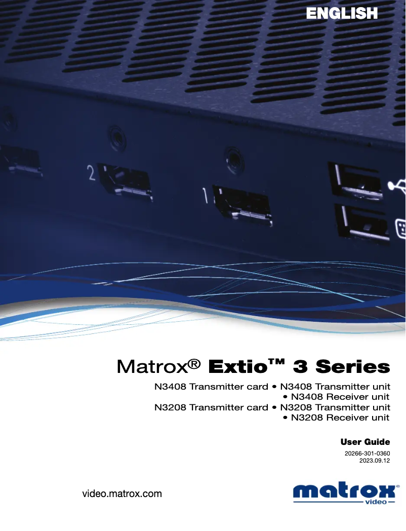 Page 1 de la notice Manuel utilisateur Matrox Extio N3408