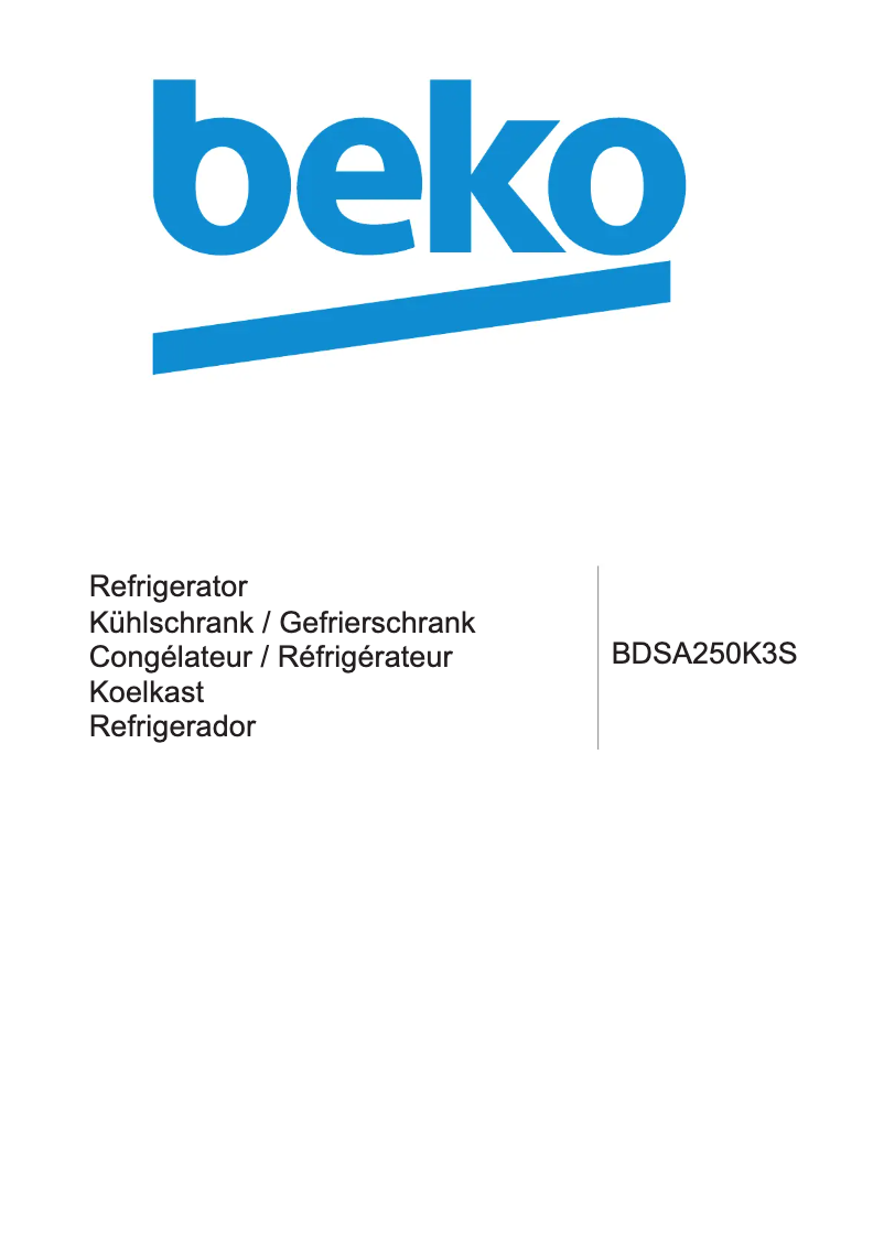 Image de la première page du manuel de l'appareil BDSA250K3S