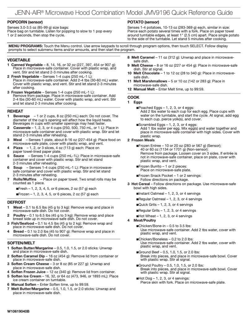 Image de la première page du manuel de l'appareil JMV9196CW