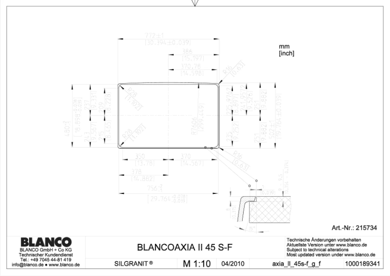 Page 1 de la notice Manuel utilisateur BLANCO AXIA II 45 S-F