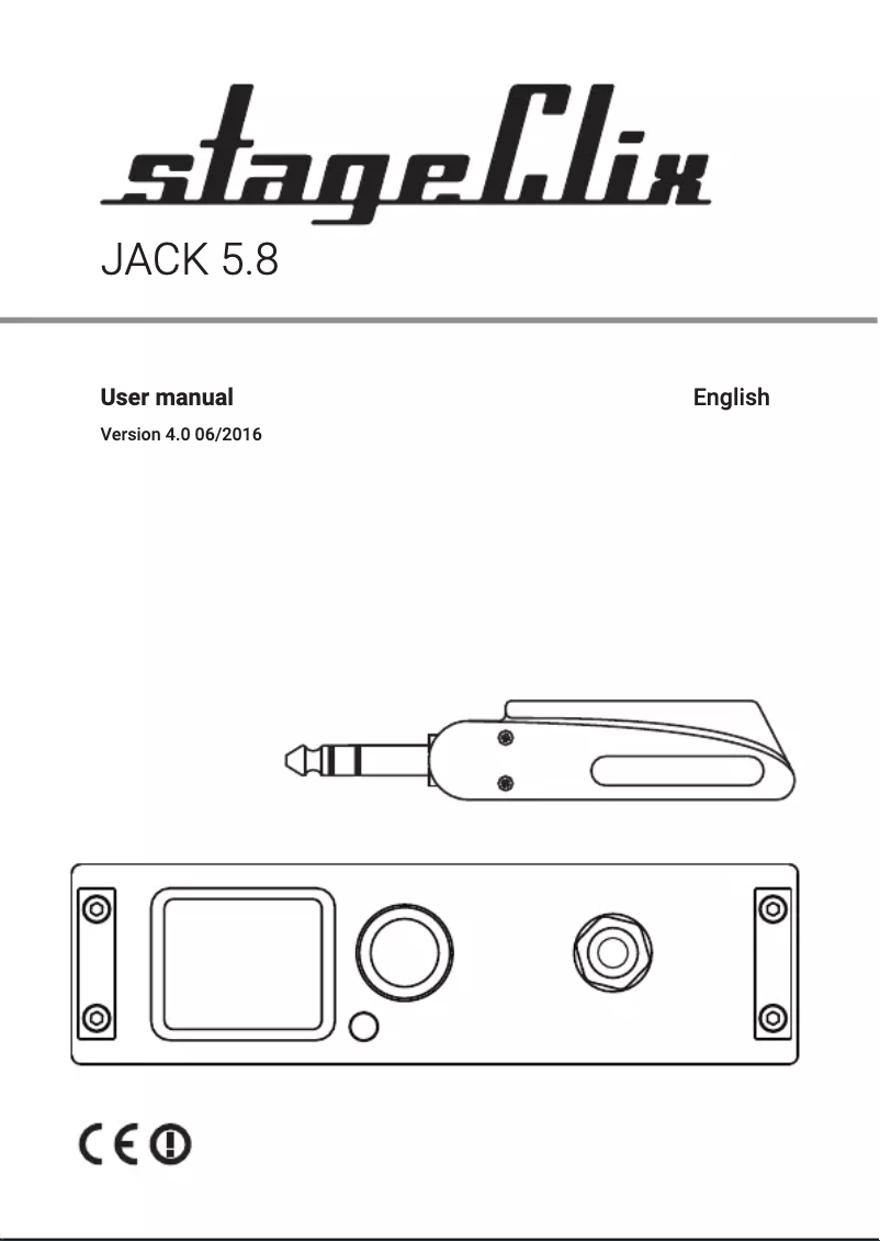 Page n°1 - Manuel utilisateur Stageclix JACK 5.8
