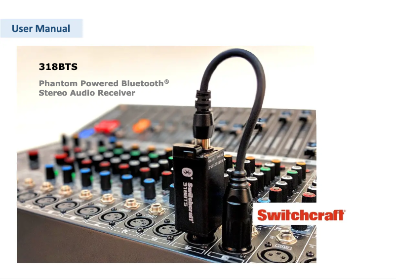 Page n°1 - Manuel utilisateur Switchcraft 318BTS