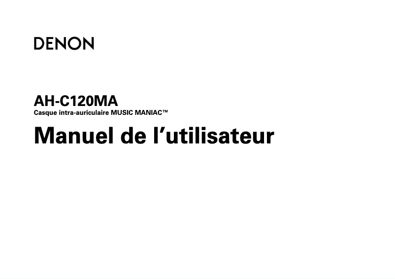 Page 1 de la notice Manuel utilisateur Denon AH-C120
