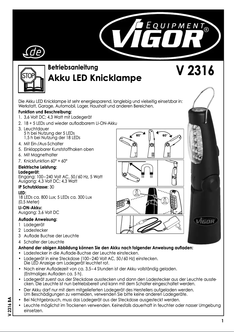 Page n°1 - Manuel utilisateur Vigor V2316