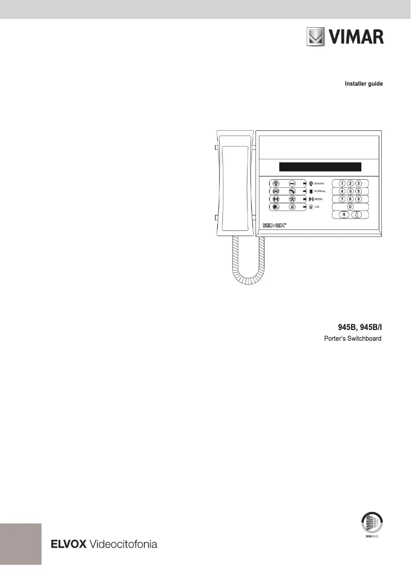 Page n°1 - Manuel utilisateur Vimar ELVOX 945B