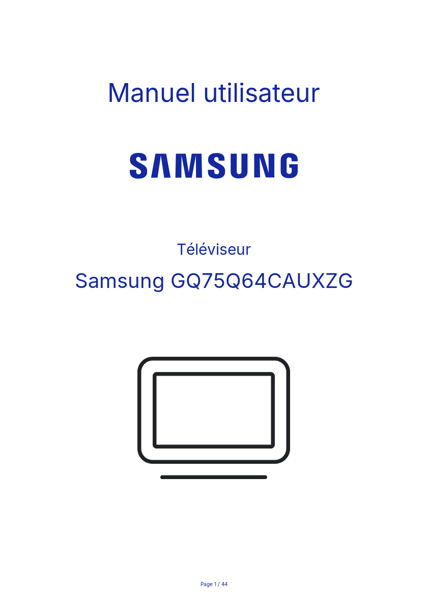 Page n°1 - Manuel utilisateur Samsung GQ75Q64CAUXZG