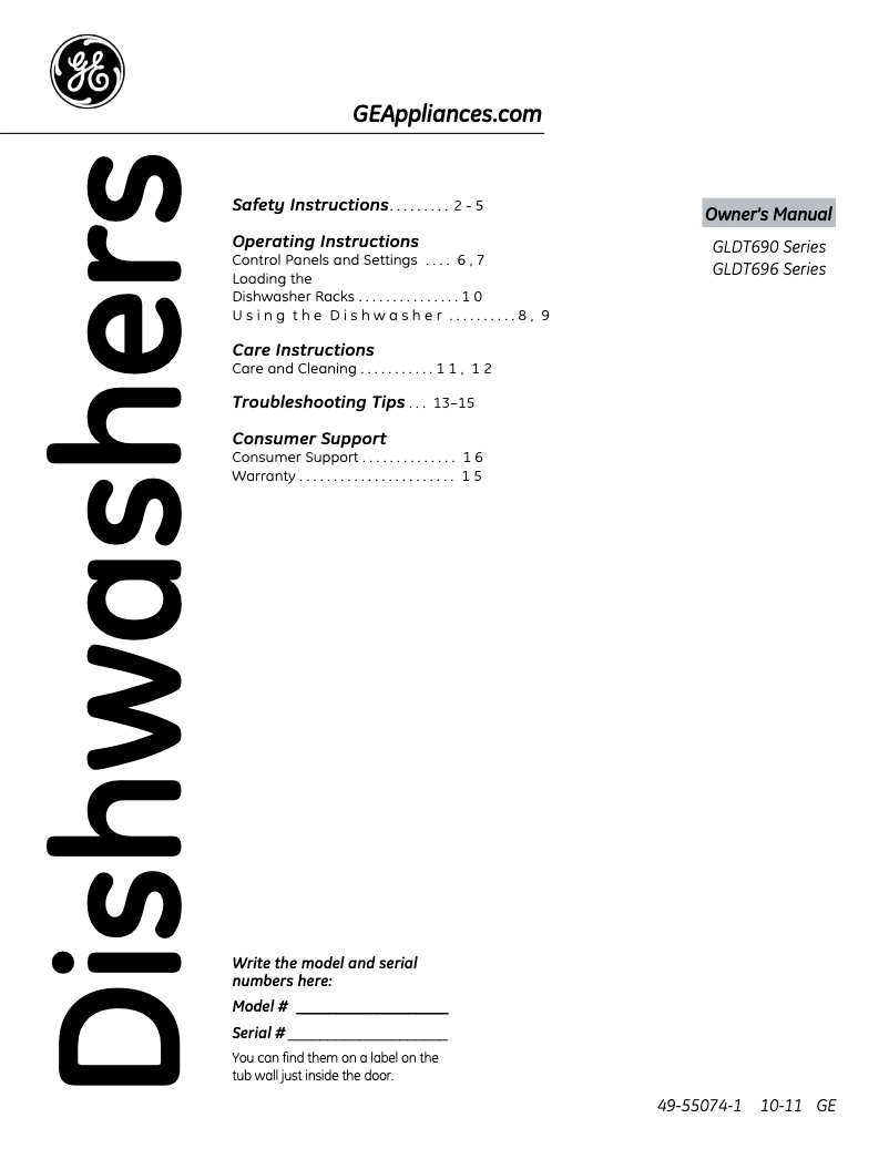 Page 1 de la notice Mode d'emploi GE GLDT690DBB