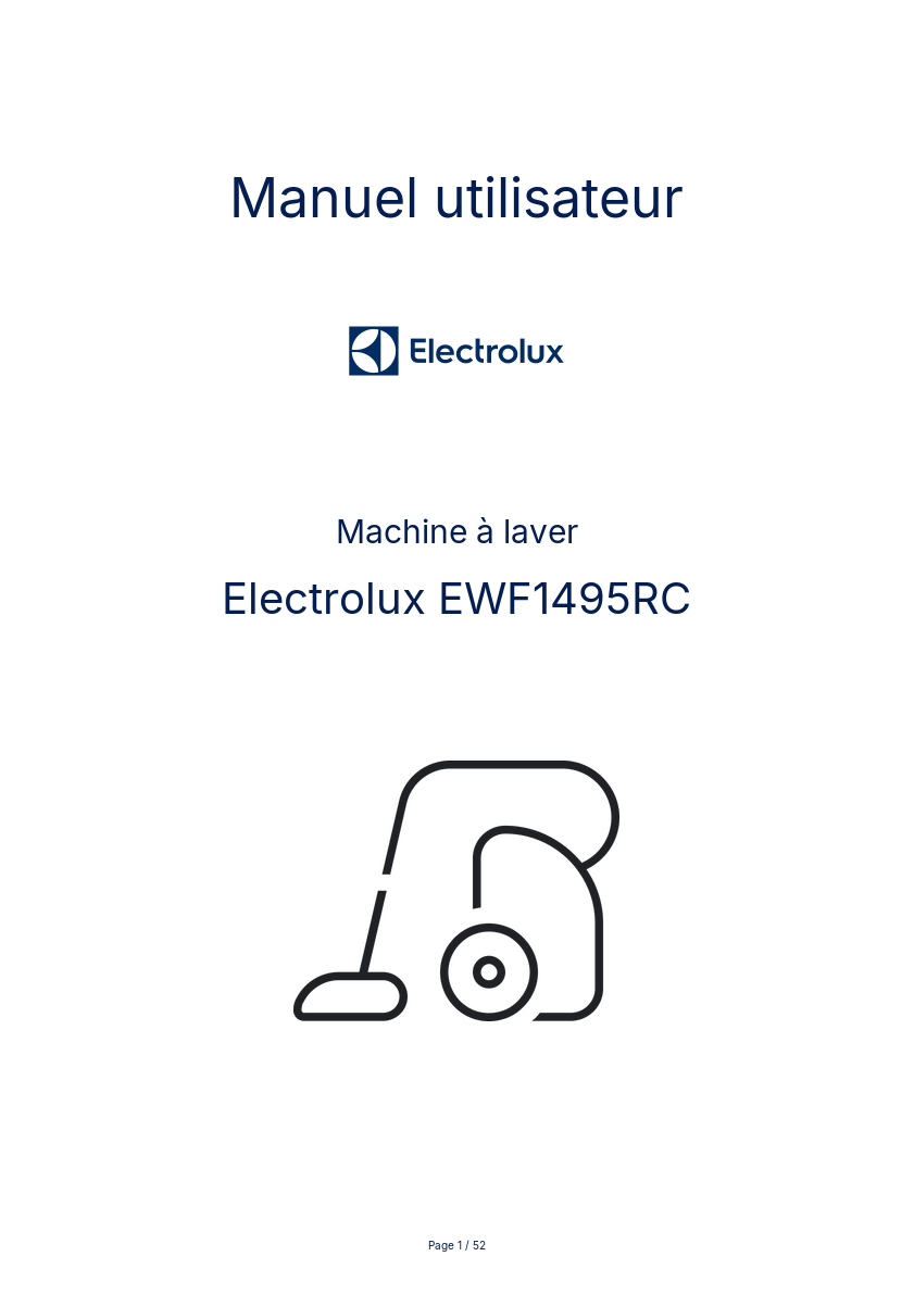 Image de la première page du manuel de l'appareil EWF1495RC
