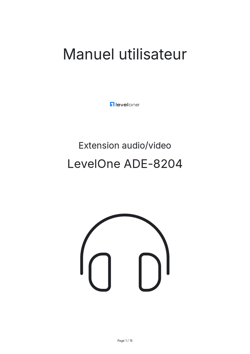 Page n°1 - Manuel utilisateur LevelOne ADE-8204