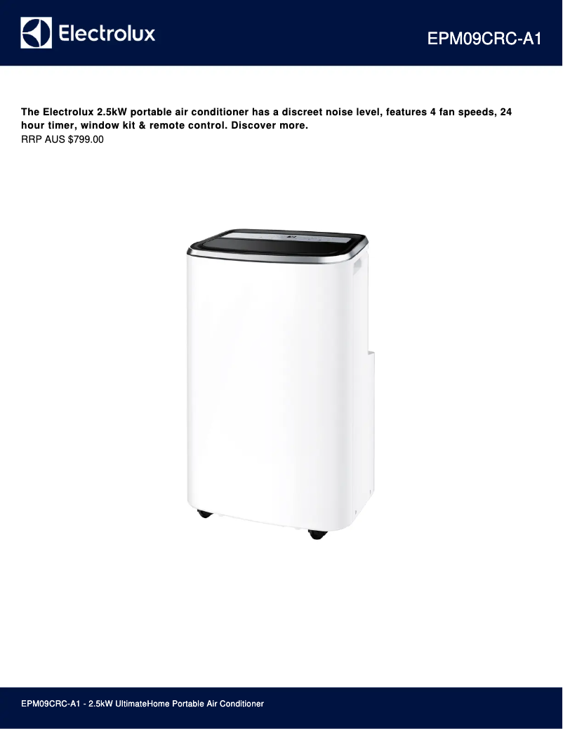 Page n°1 - Fiche technique Electrolux EPM09CRC-A1