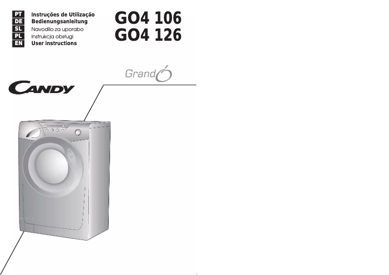 Page 1 de la notice Manuel utilisateur Candy GO4 126DF/L-S
