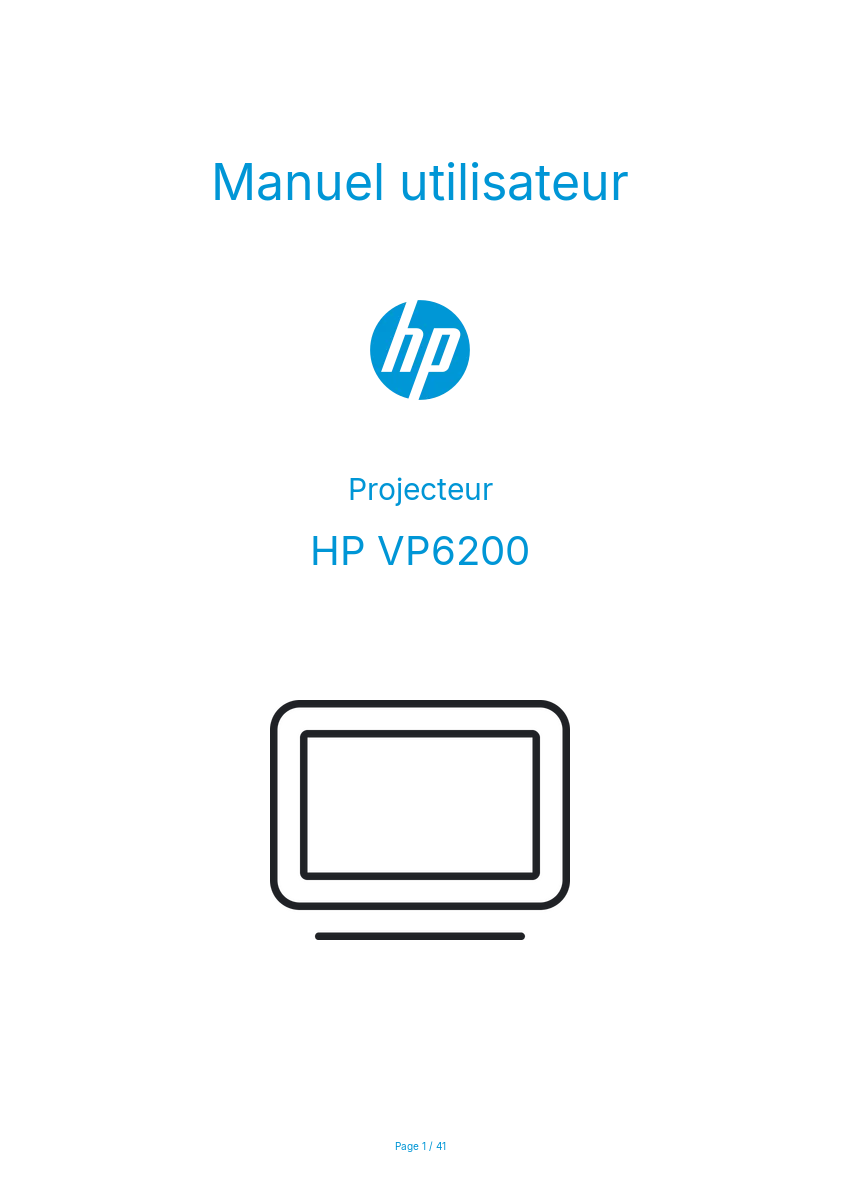 Page n°1 - Manuel utilisateur HP VP6200
