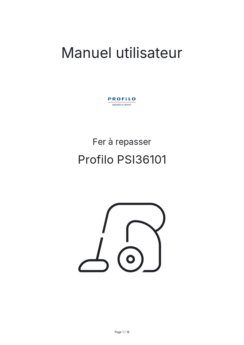 Image de la première page du manuel de l'appareil PSI36101