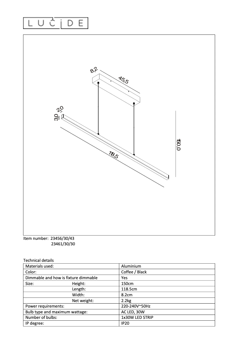Page 1 de la notice Manuel utilisateur Lucide TUBE GU10
