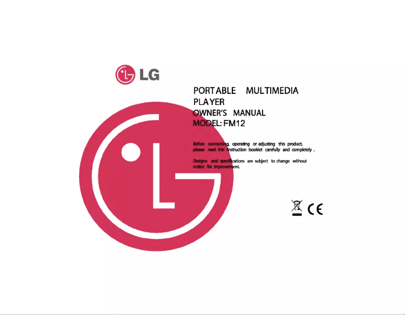 Page n°1 - Manuel utilisateur LG MF-FM12S1W