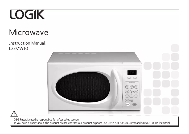 Imagen de la primera página del manual del dispositivo L25MW10