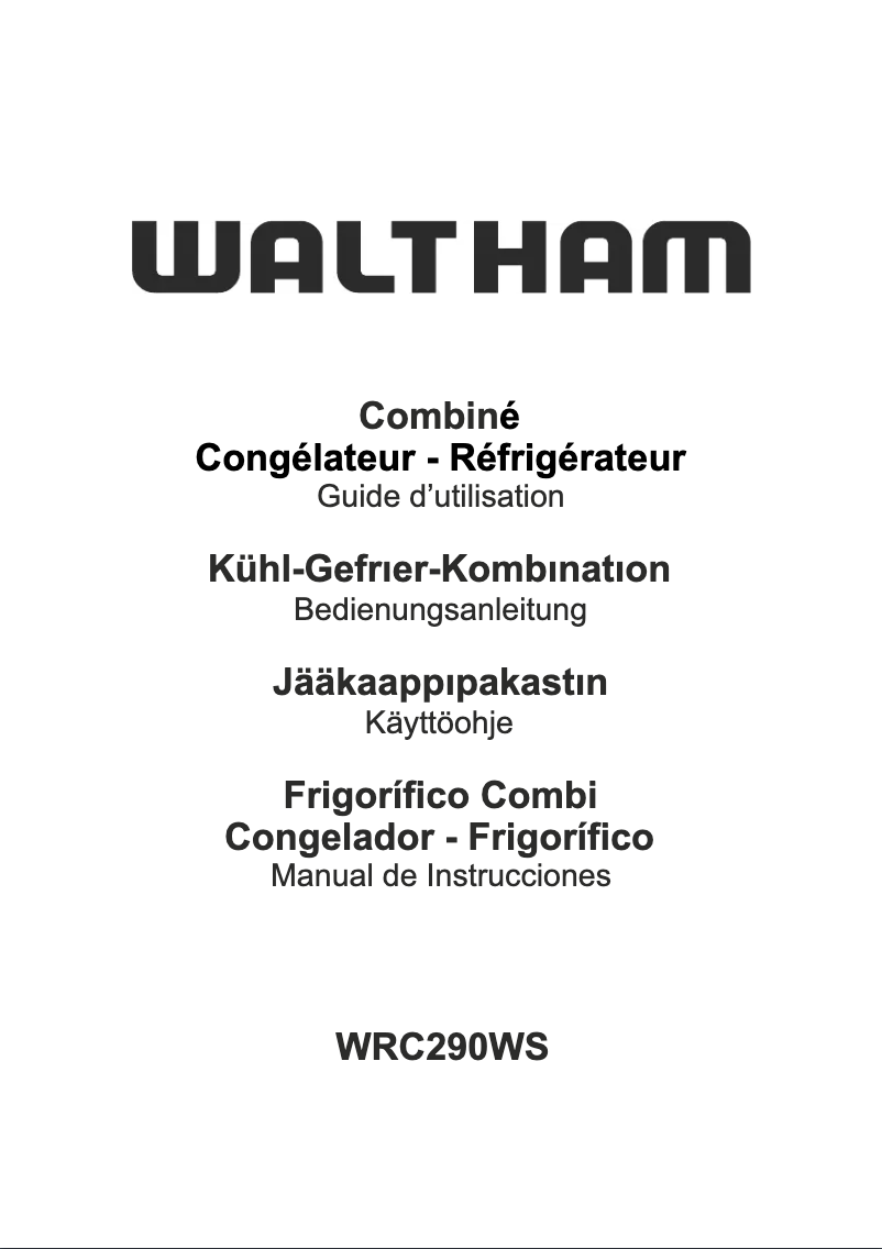 Page n°1 - Manuel utilisateur Waltham WRC290WS