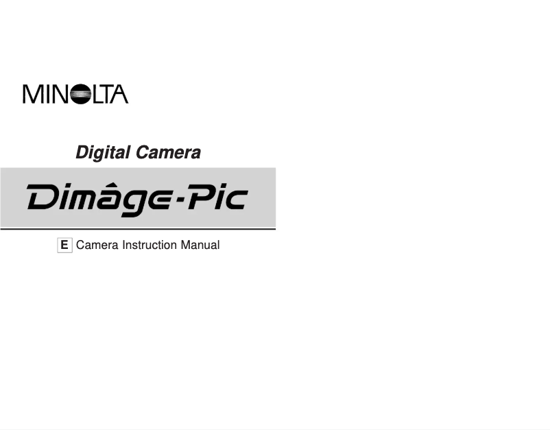 Page 1 de la notice Manuel utilisateur Konica Minolta Dimage Pic