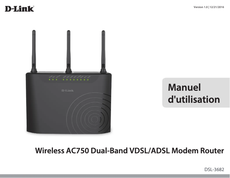 Page 1 de la notice Manuel utilisateur D-Link DSL-3682