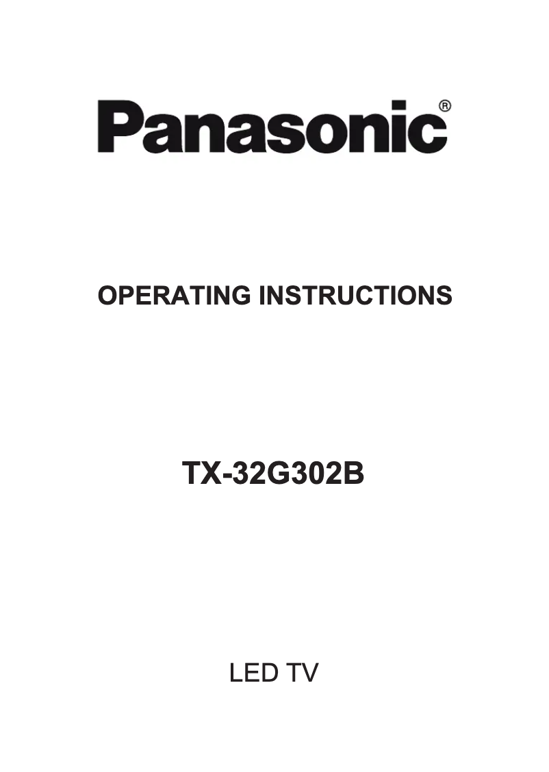 Page 1 de la notice Manuel utilisateur Panasonic TX-32G302B