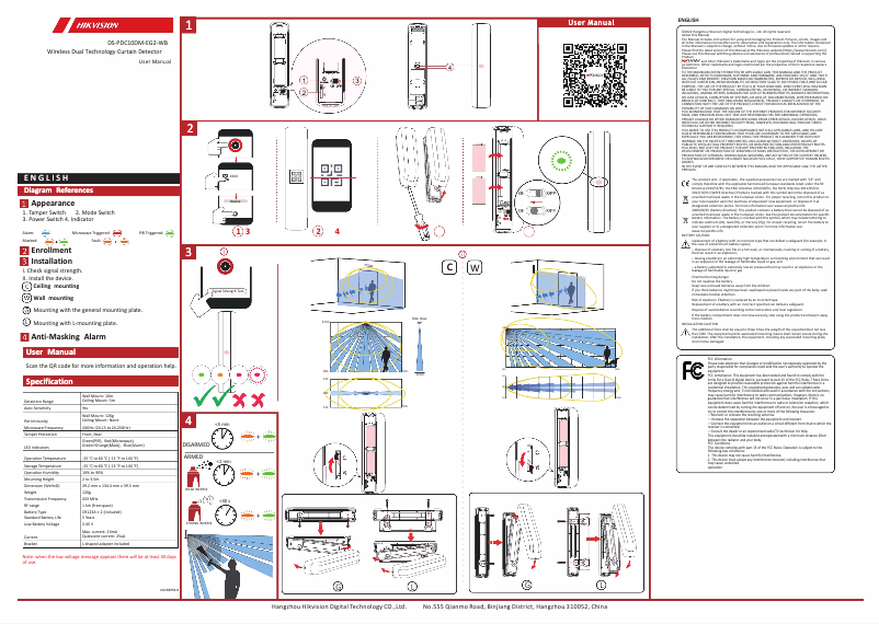 Page n°1 - Guide de démarrage rapide Hikvision DS-PDC10DM-EG2-WB