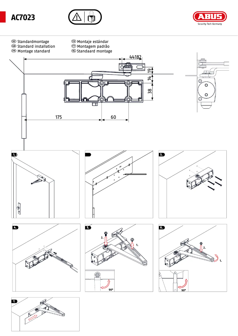 Page 1 de la notice Instructions / montage Abus AC7023
