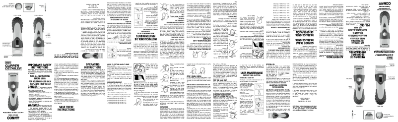 Page 1 de la notice Manuel utilisateur Conair HCT420R