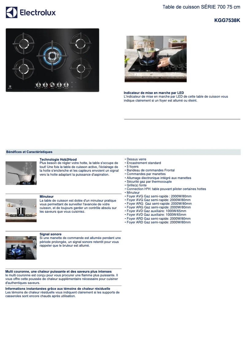 Image de la première page du manuel de l'appareil KGG7538K