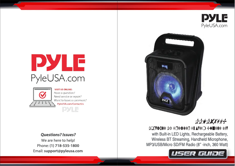 Page 1 de la notice Manuel utilisateur Pyle PPHP87TLB