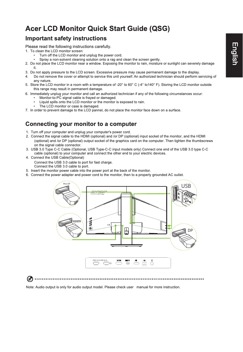 Page n°1 - Guide de démarrage rapide Acer BM270