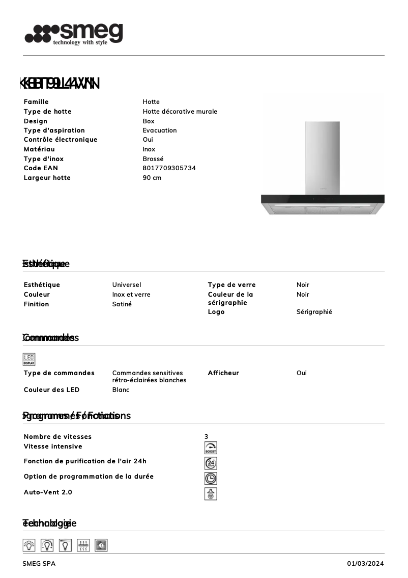 Image de la première page du manuel de l'appareil KBT9L4VN