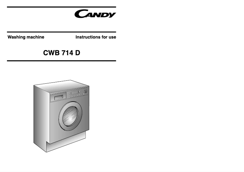 Page n°1 - Manuel utilisateur Candy CWB 714D/L-80S
