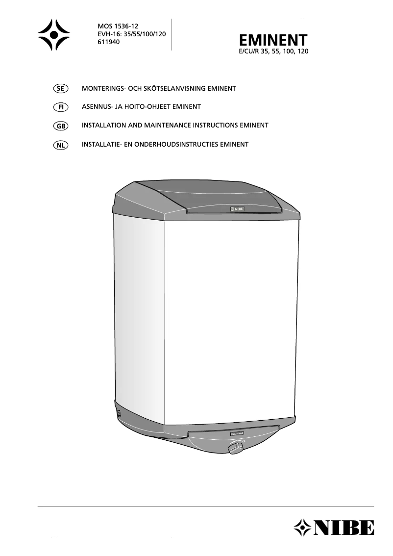 Page 1 of the manual Instruction Manual Nibe Eminent 55 CU