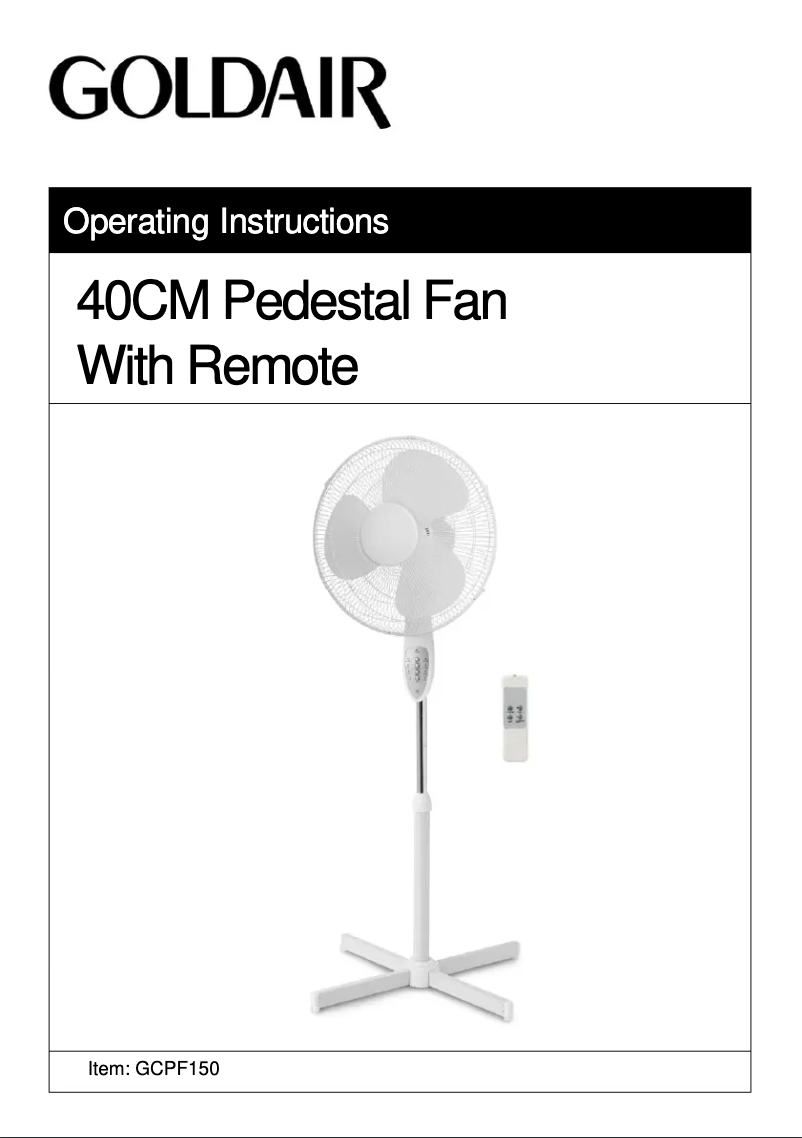 Image de la première page du manuel de l'appareil GCPF150