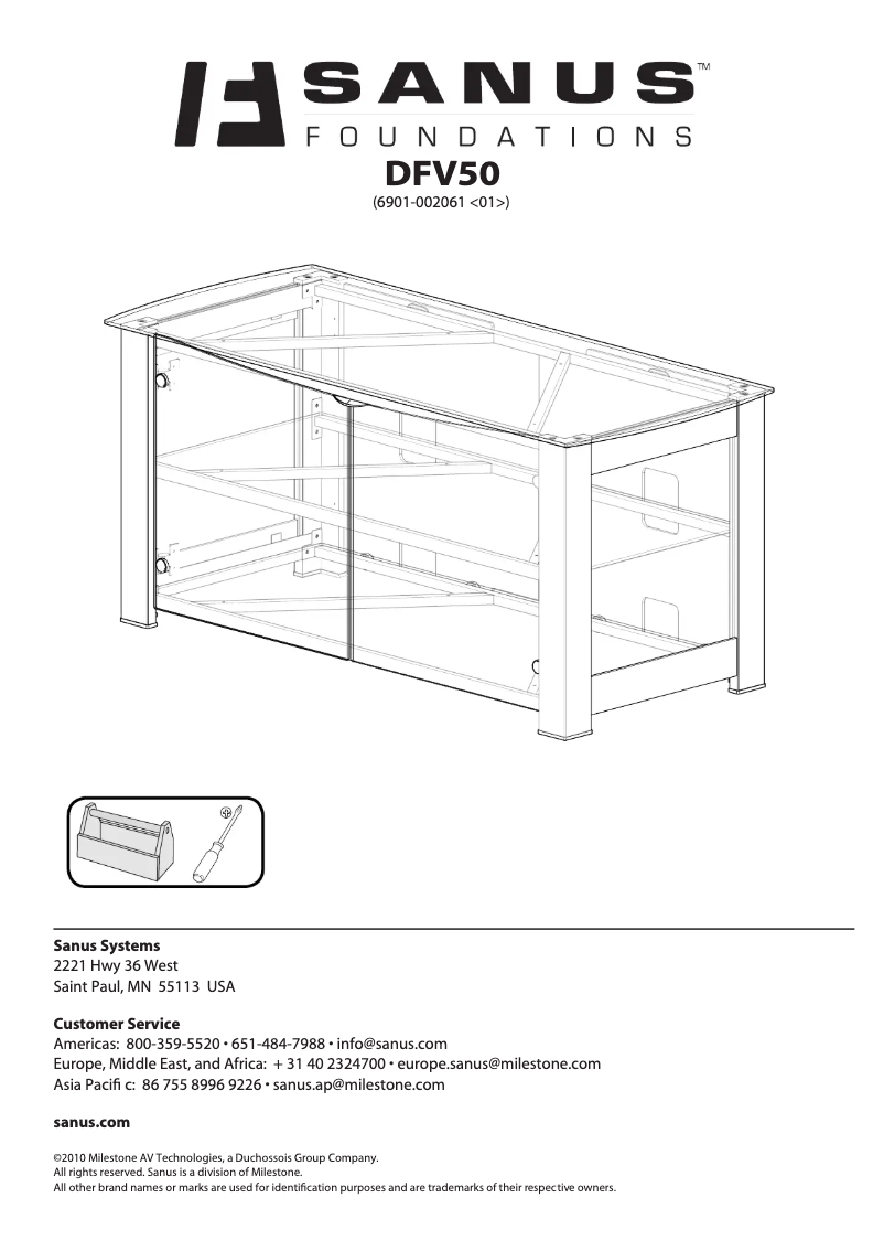 Page 1 de la notice Manuel utilisateur Sanus DFV50