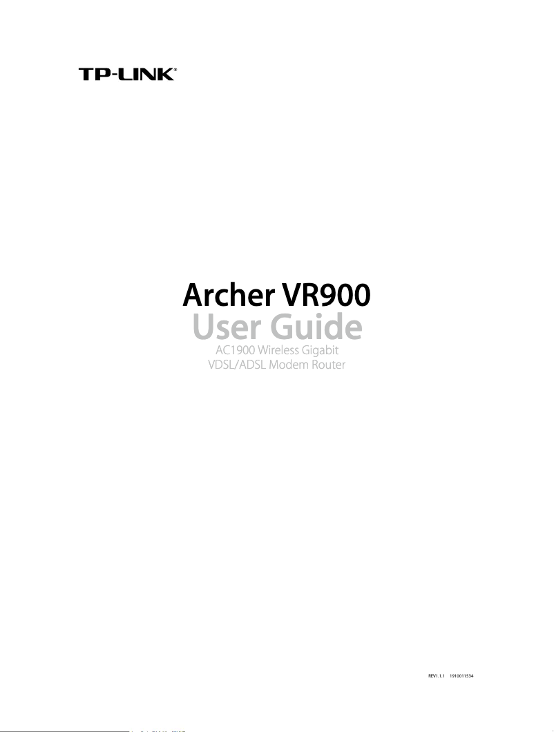Page n°1 - Guide d'installation TP-Link Archer VR900