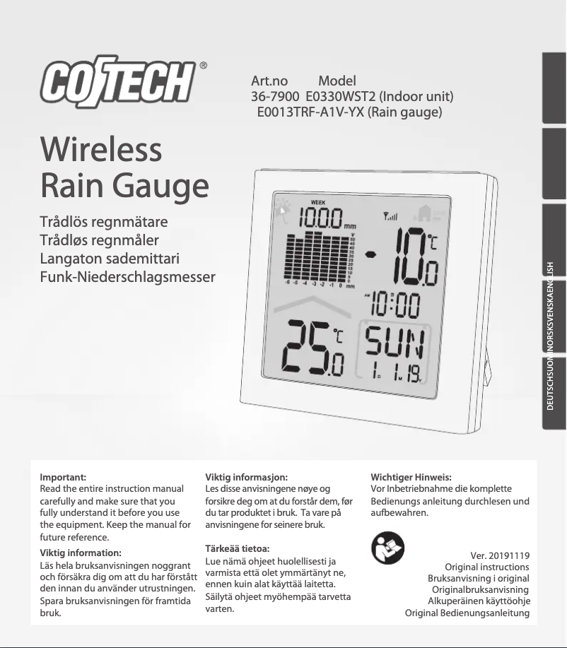 Page 1 de la notice Manuel utilisateur Cotech E0330WST2