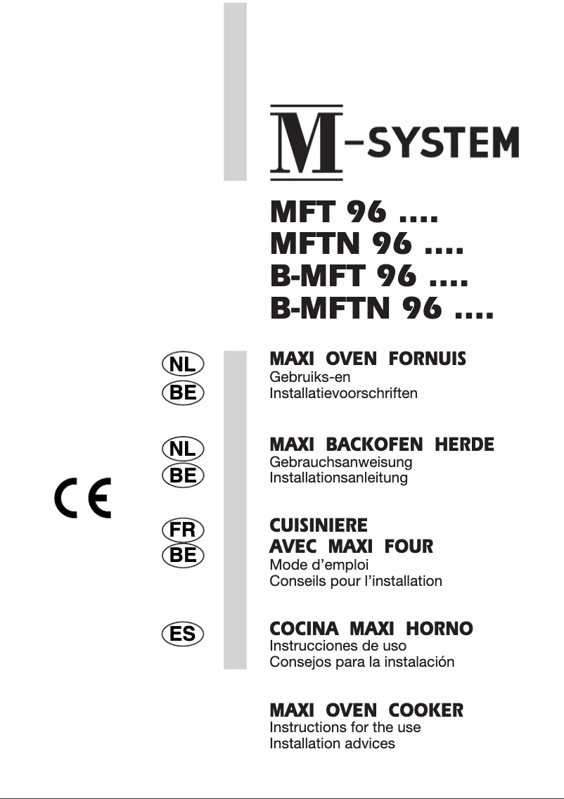 Page n°1 - Manuel utilisateur M-System B-MFT-96