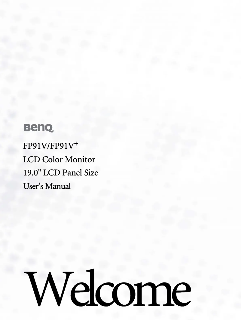 Page 1 de la notice Manuel utilisateur BenQ FP91V+